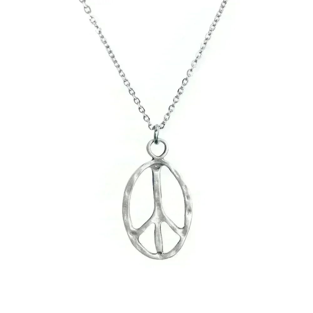 Peace sign necklace hippie accessories hippie jewelry for women stainless steel - Picture 8 of 8